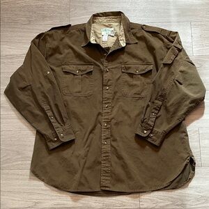 Orvis Olive Green Button-Up Shirt